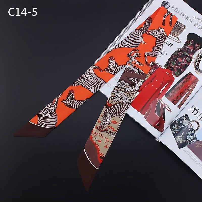 Zebra Print Twill Silk Scarf