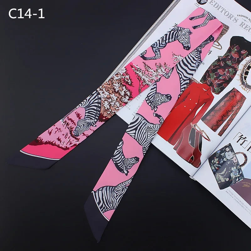 Zebra Print Twill Silk Scarf