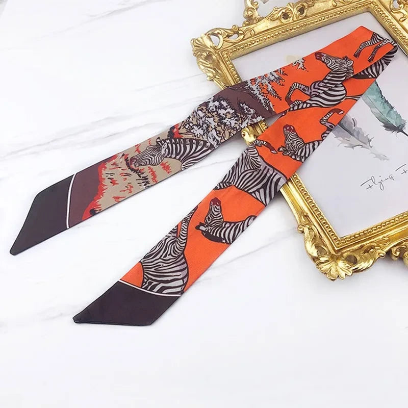Zebra Print Twill Silk Scarf