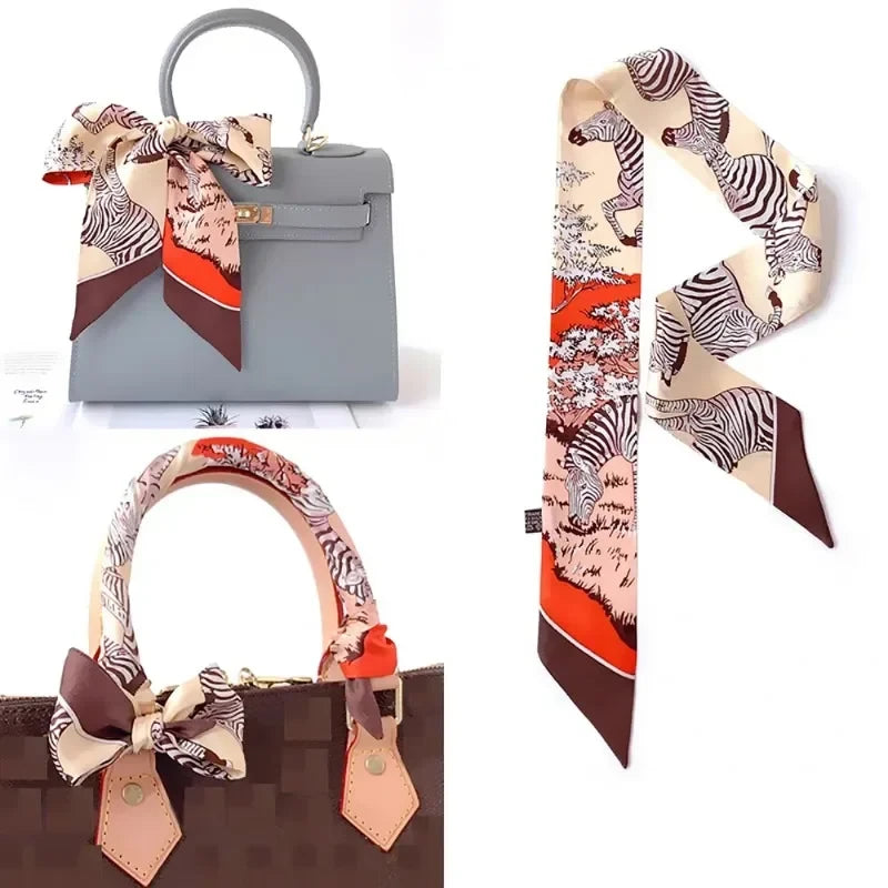 Zebra Print Twill Silk Scarf
