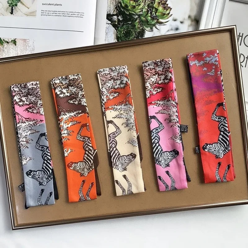 Zebra Print Twill Silk Scarf