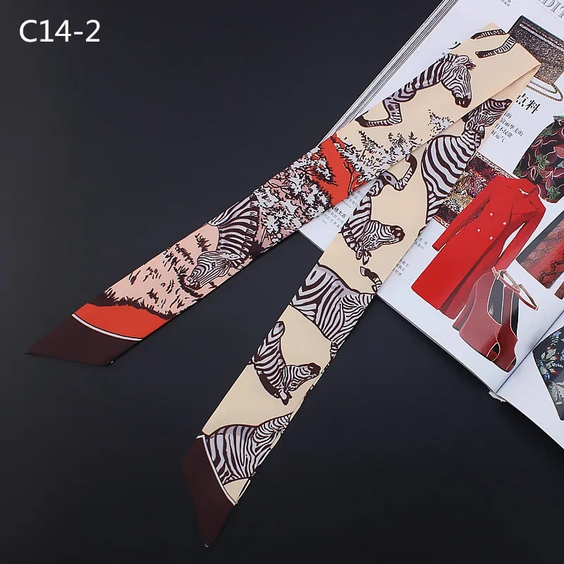 Zebra Print Twill Silk Scarf