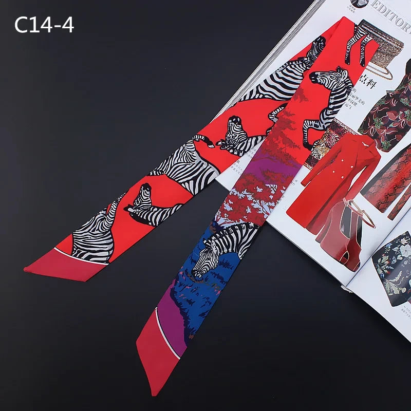 Zebra Print Twill Silk Scarf