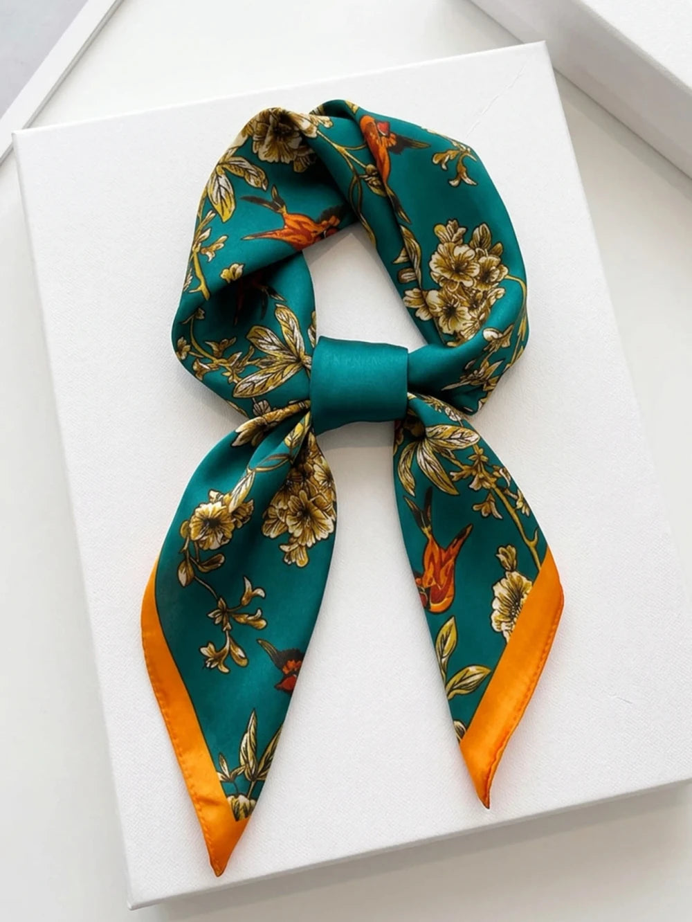 Botanical Print Silk-Feel Scarf