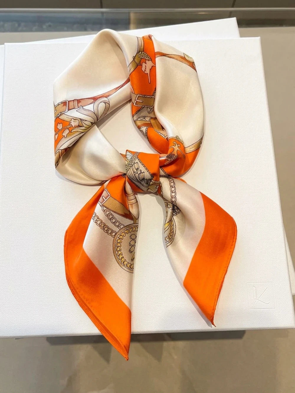 Botanical Print Silk-Feel Scarf