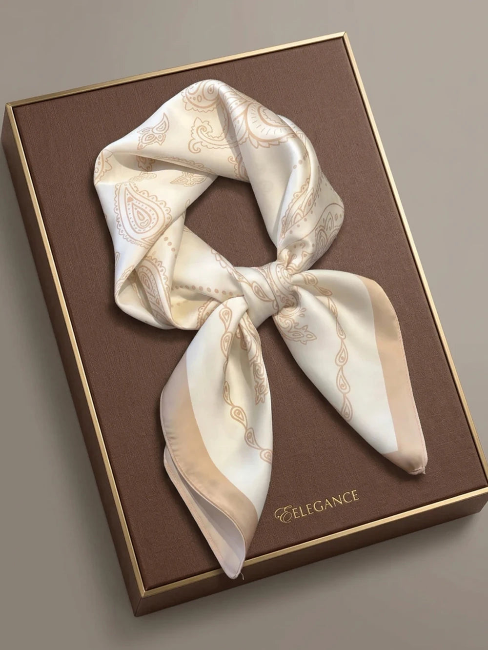Botanical Print Silk-Feel Scarf