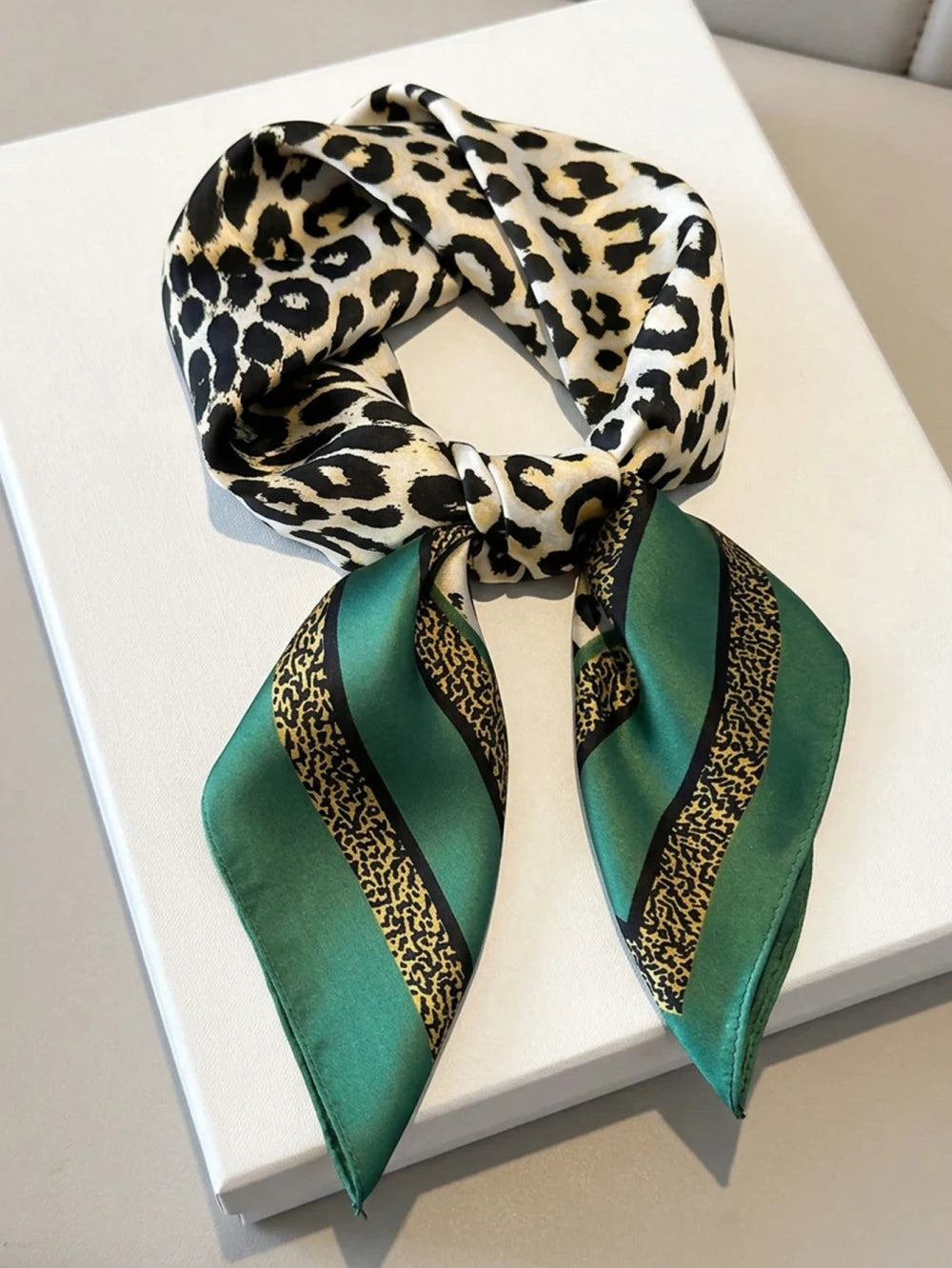 Botanical Print Silk-Feel Scarf