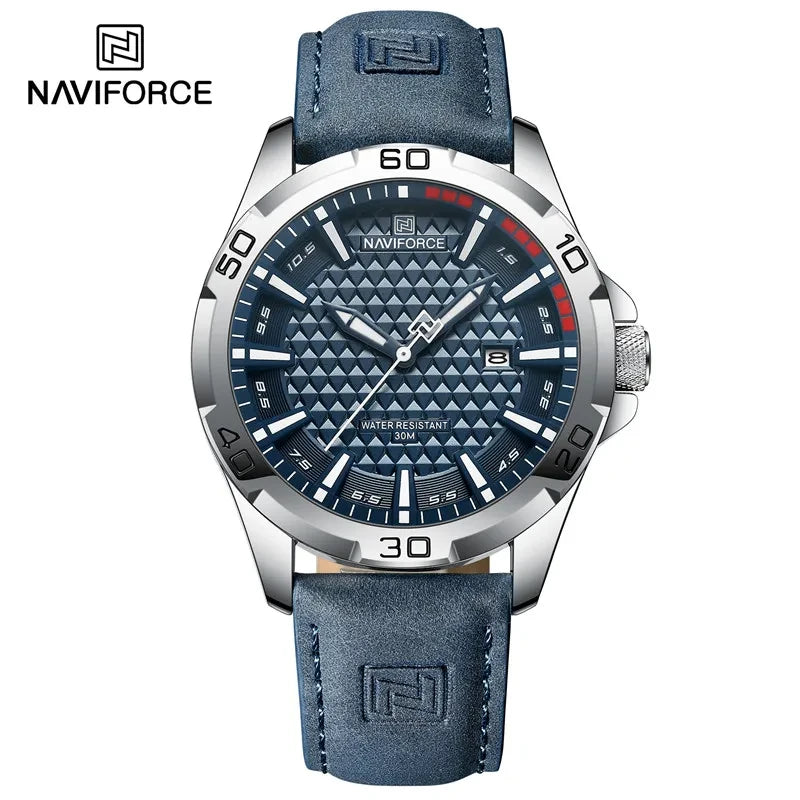 Naviforce Men Leather Quartz Watch