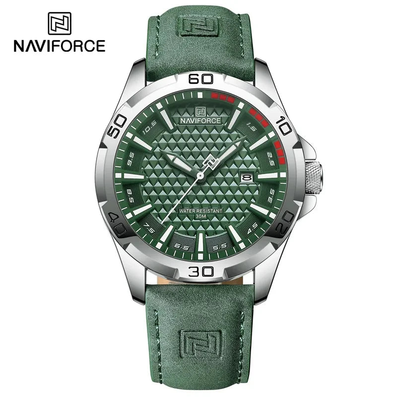 Naviforce Men Leather Quartz Watch