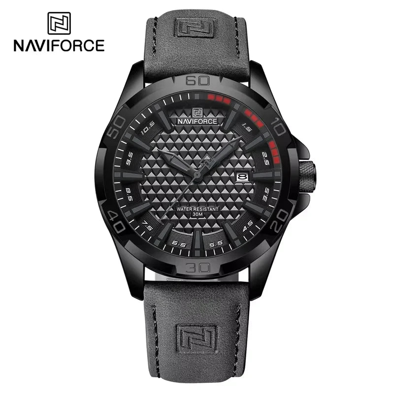 Naviforce Men Leather Quartz Watch