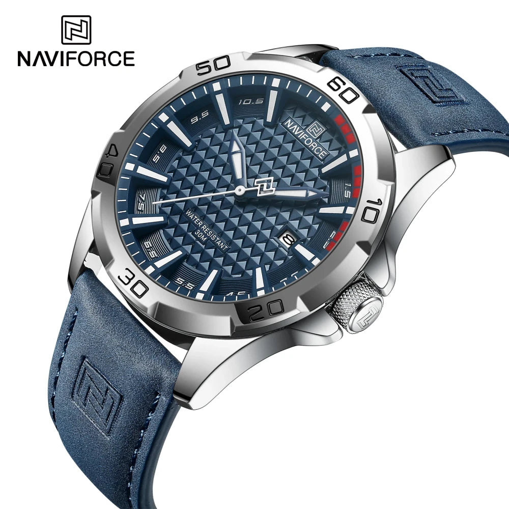 Naviforce Men Leather Quartz Watch