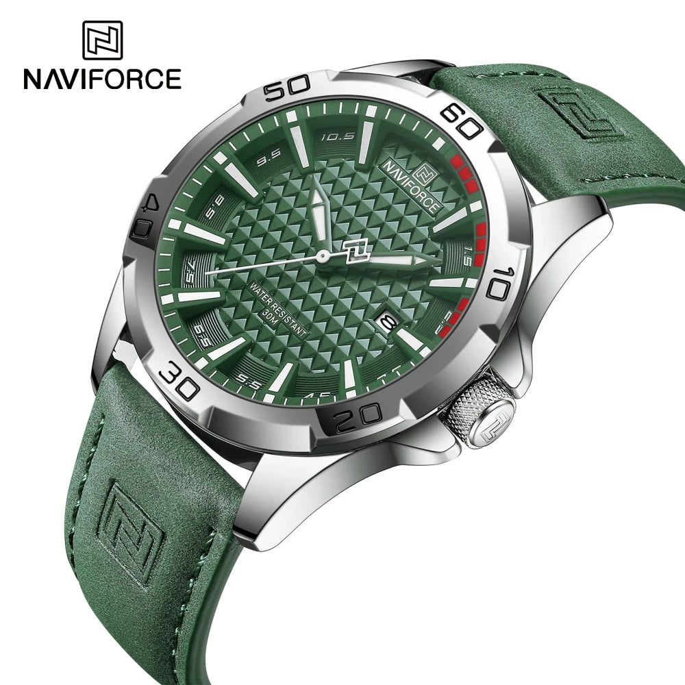 Naviforce Men Leather Quartz Watch