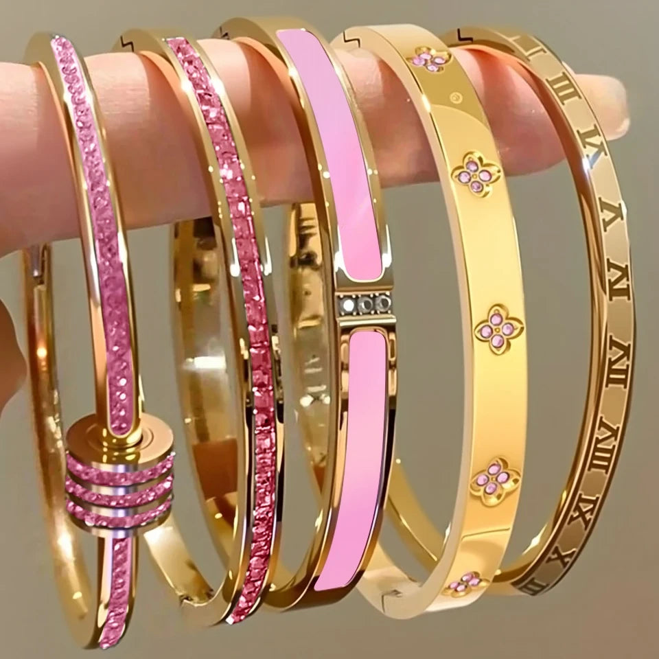 Sparkling Zirconia Stackable Bracelet Set