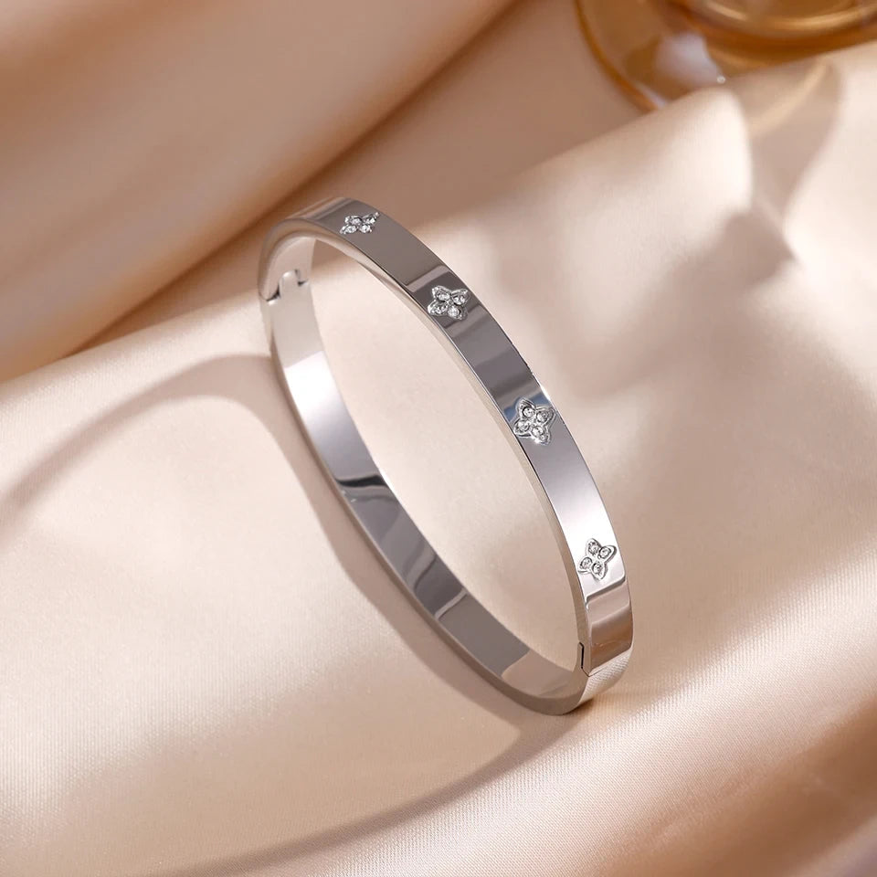 Sparkling Zirconia Stackable Bracelet Set