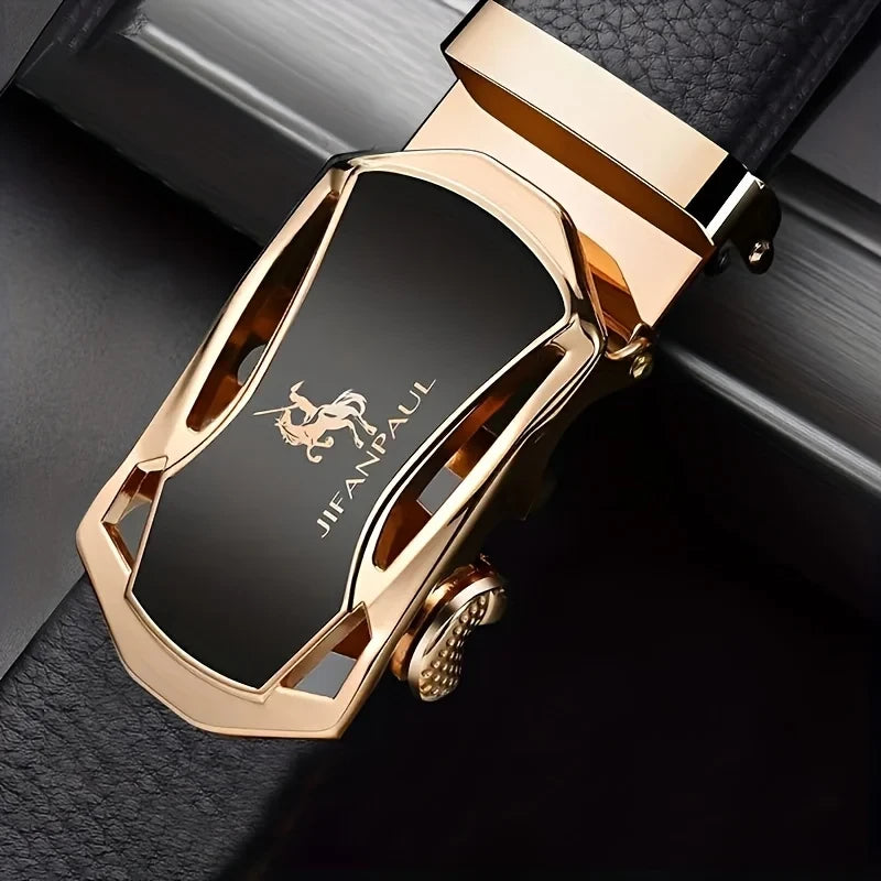 JIFANAUL Leather Automatic Buckle Belt