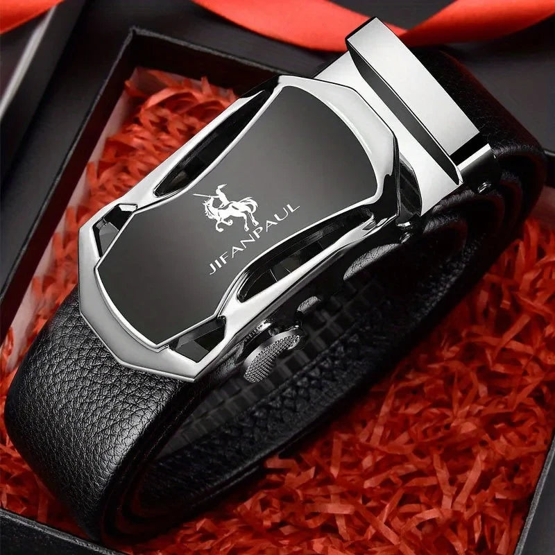 JIFANAUL Leather Automatic Buckle Belt