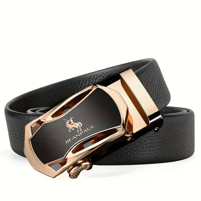 JIFANAUL Leather Automatic Buckle Belt