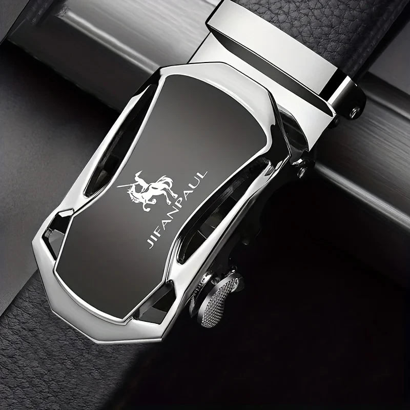 JIFANAUL Leather Automatic Buckle Belt