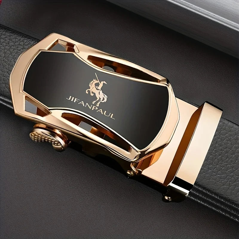 JIFANAUL Leather Automatic Buckle Belt