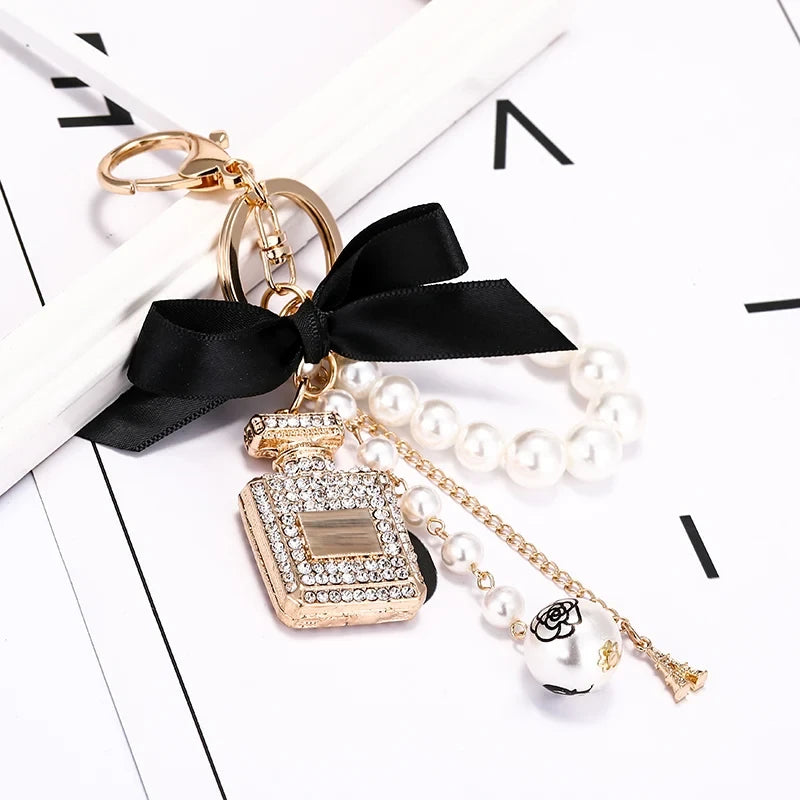 Clover Camellia Charm Keychain