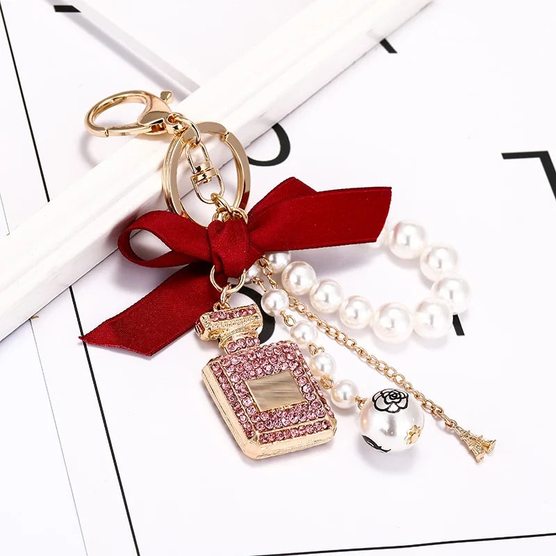 Clover Camellia Charm Keychain