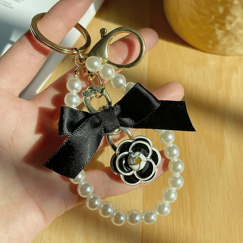 Clover Camellia Charm Keychain
