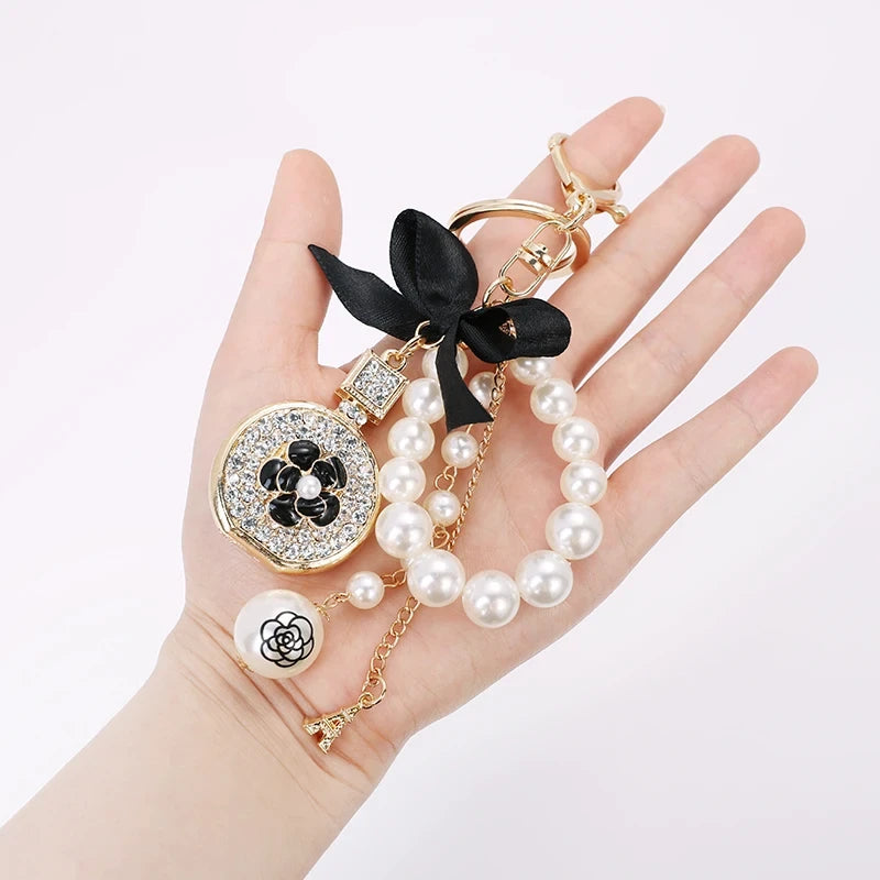 Clover Camellia Charm Keychain