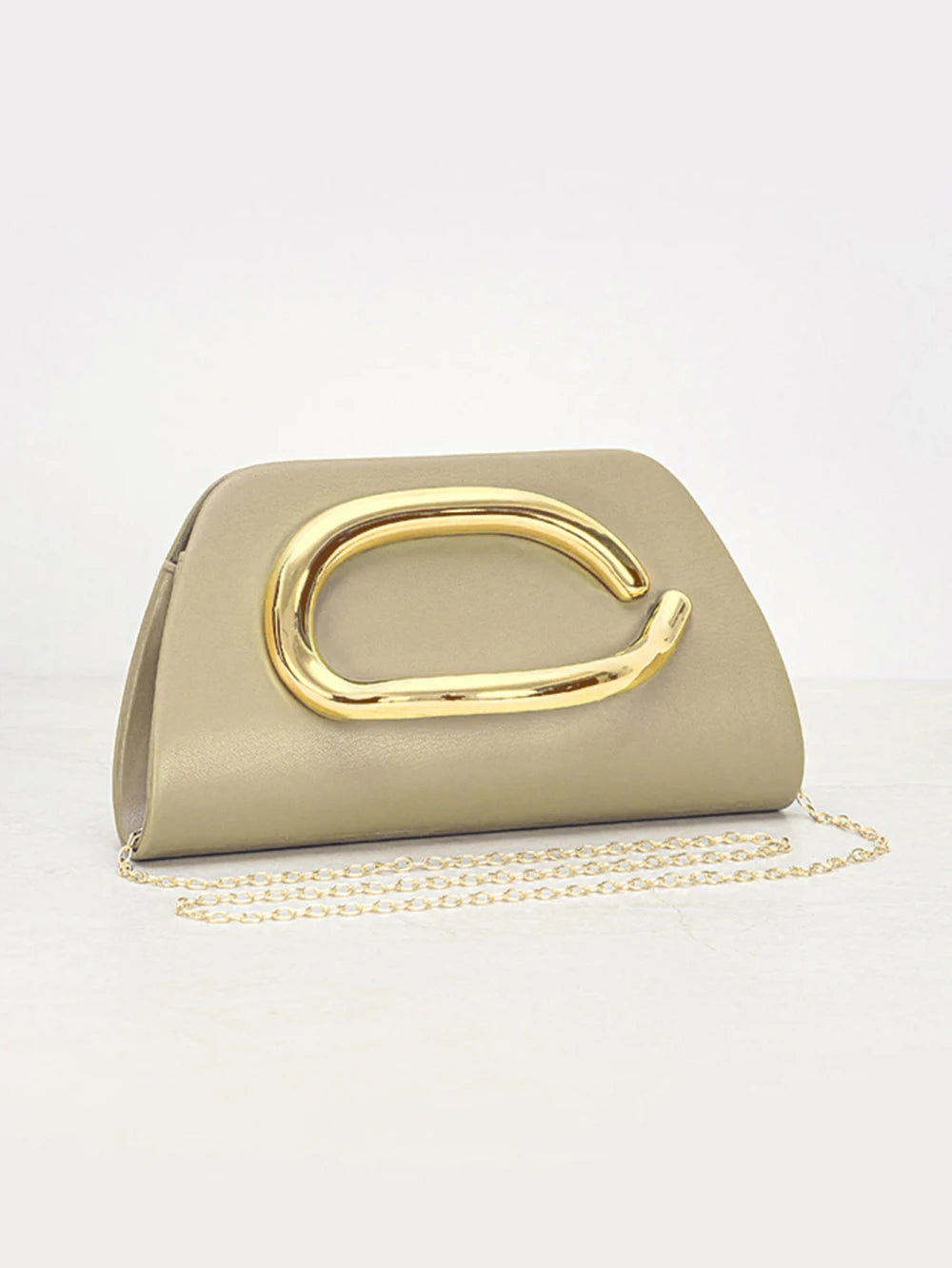 Gold Metal Box Clutch