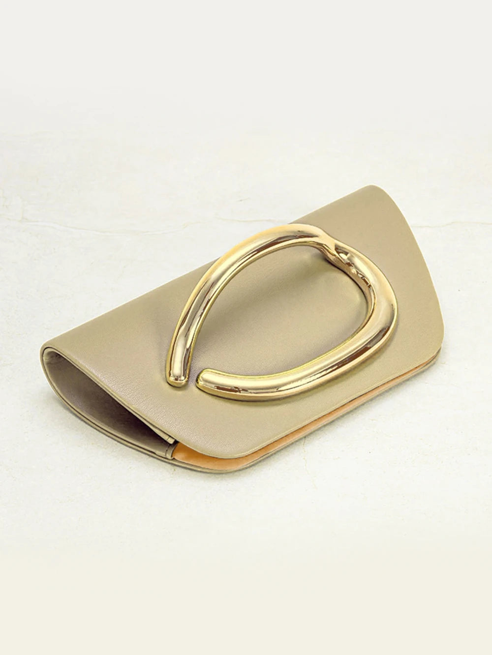 Gold Metal Box Clutch