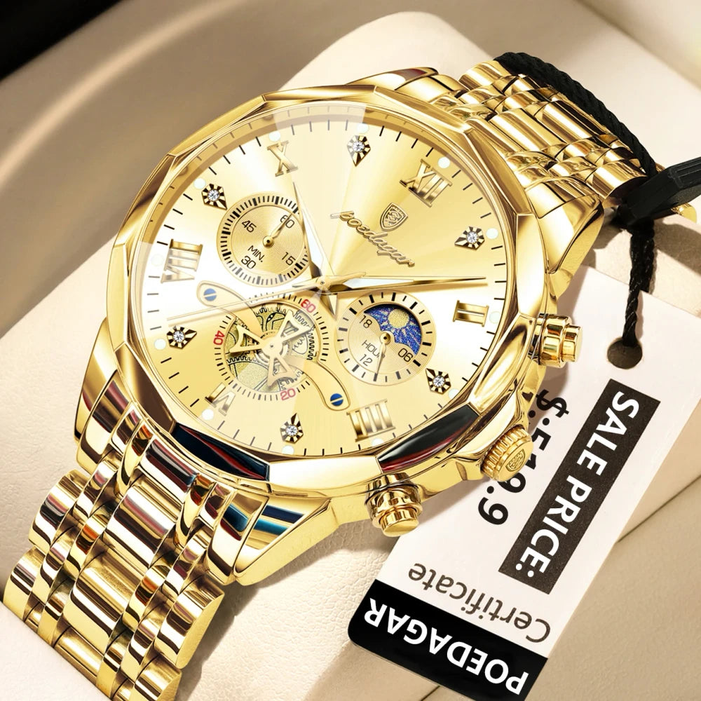 Poedagar Stainless Steel Chronograph