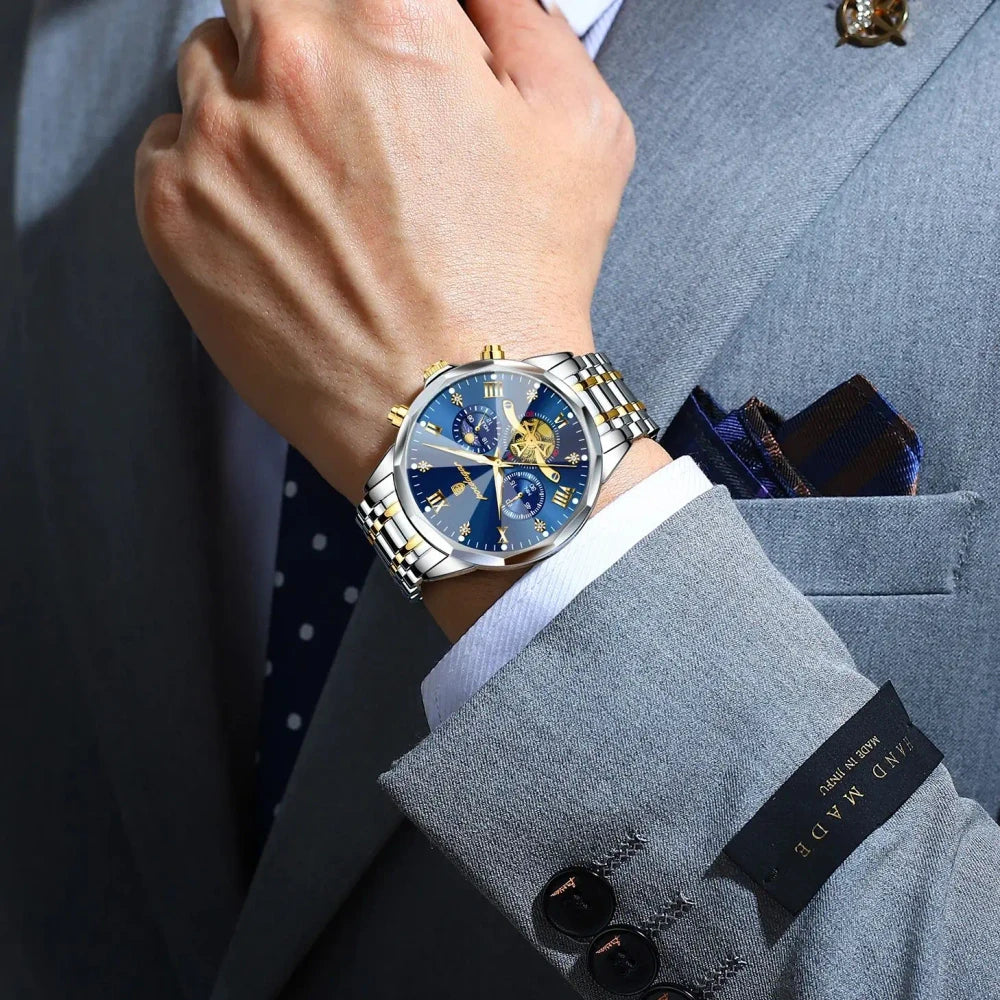 Poedagar Stainless Steel Chronograph