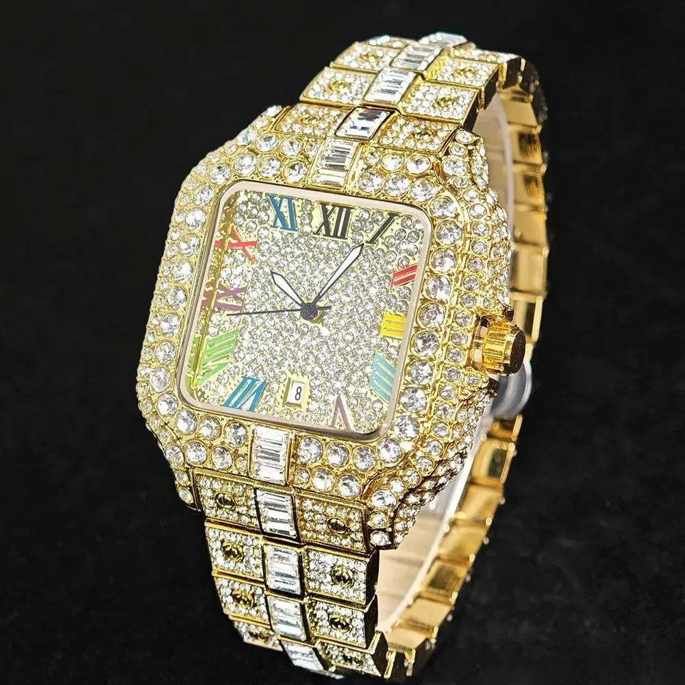 Iced Out Rainbow Diamond Watch