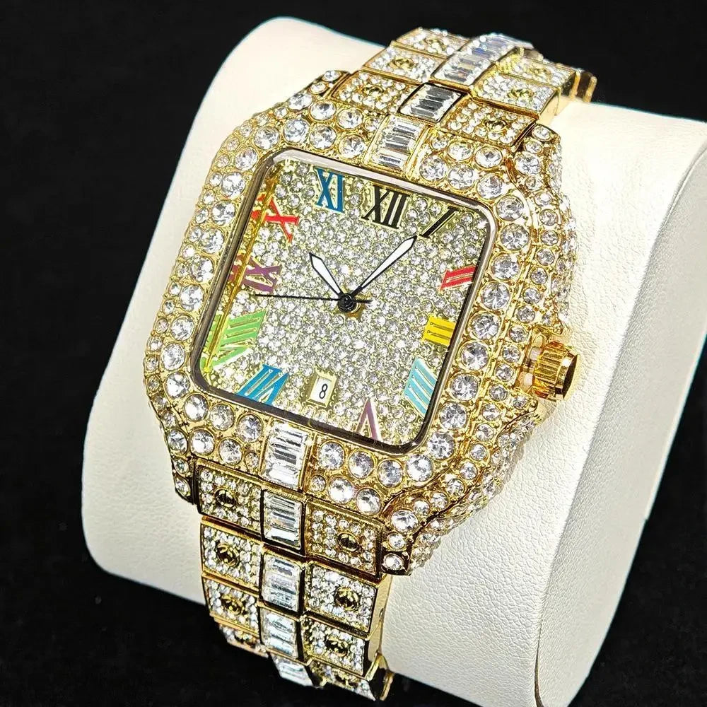 Iced Out Rainbow Diamond Watch