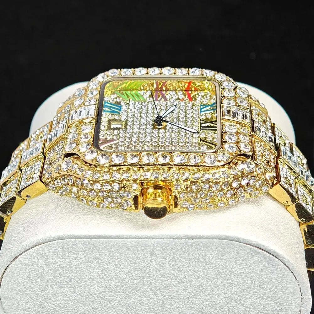 Iced Out Rainbow Diamond Watch