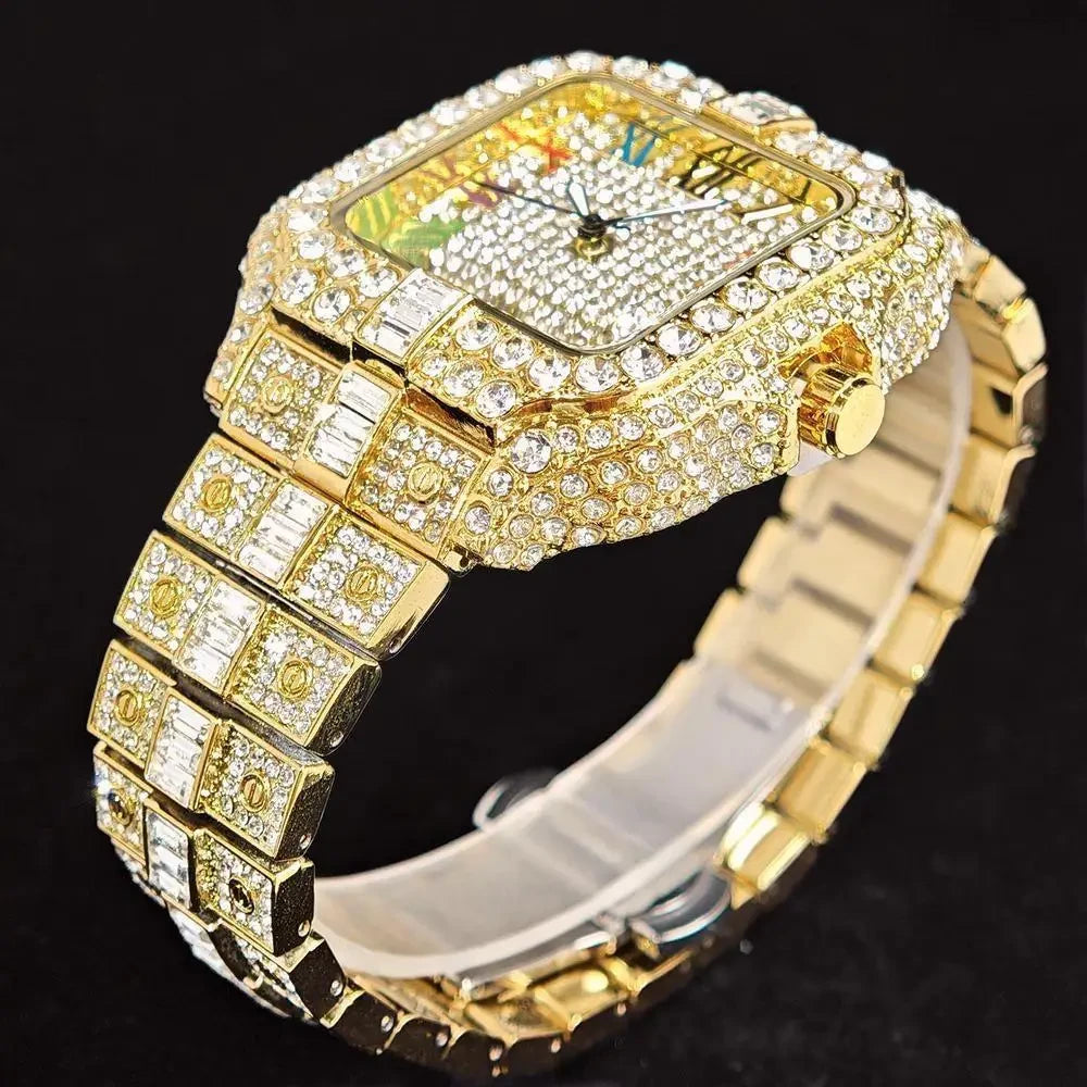 Iced Out Rainbow Diamond Watch