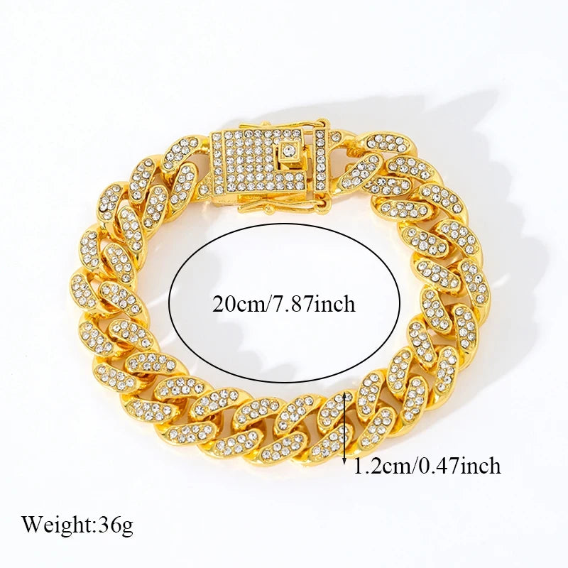 Gold Tone Cuban Chain Bracelet