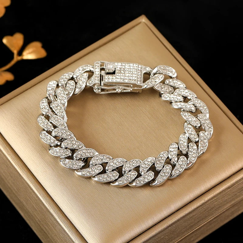 Gold Tone Cuban Chain Bracelet