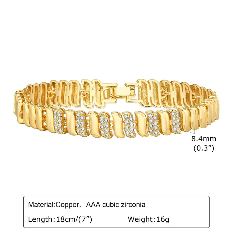 Gold Plated Paperclip Chain Bracelet