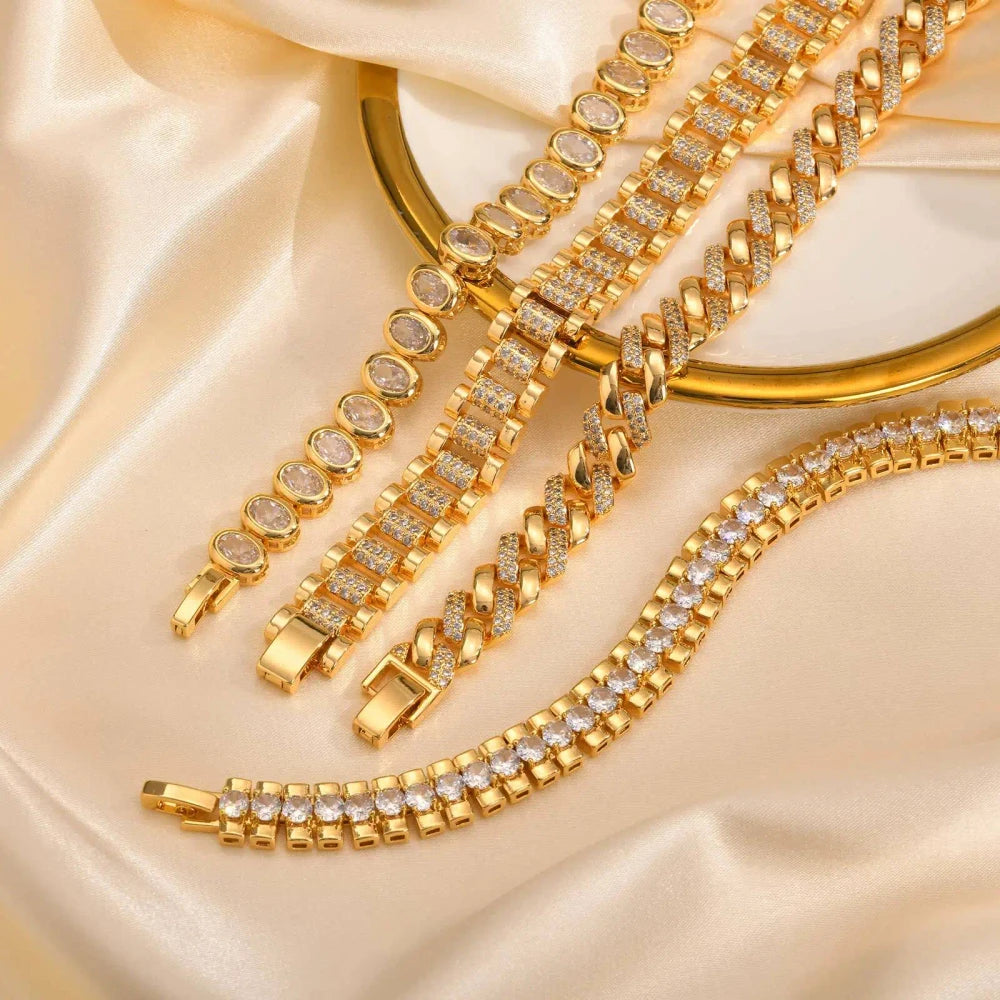 Gold Plated Paperclip Chain Bracelet