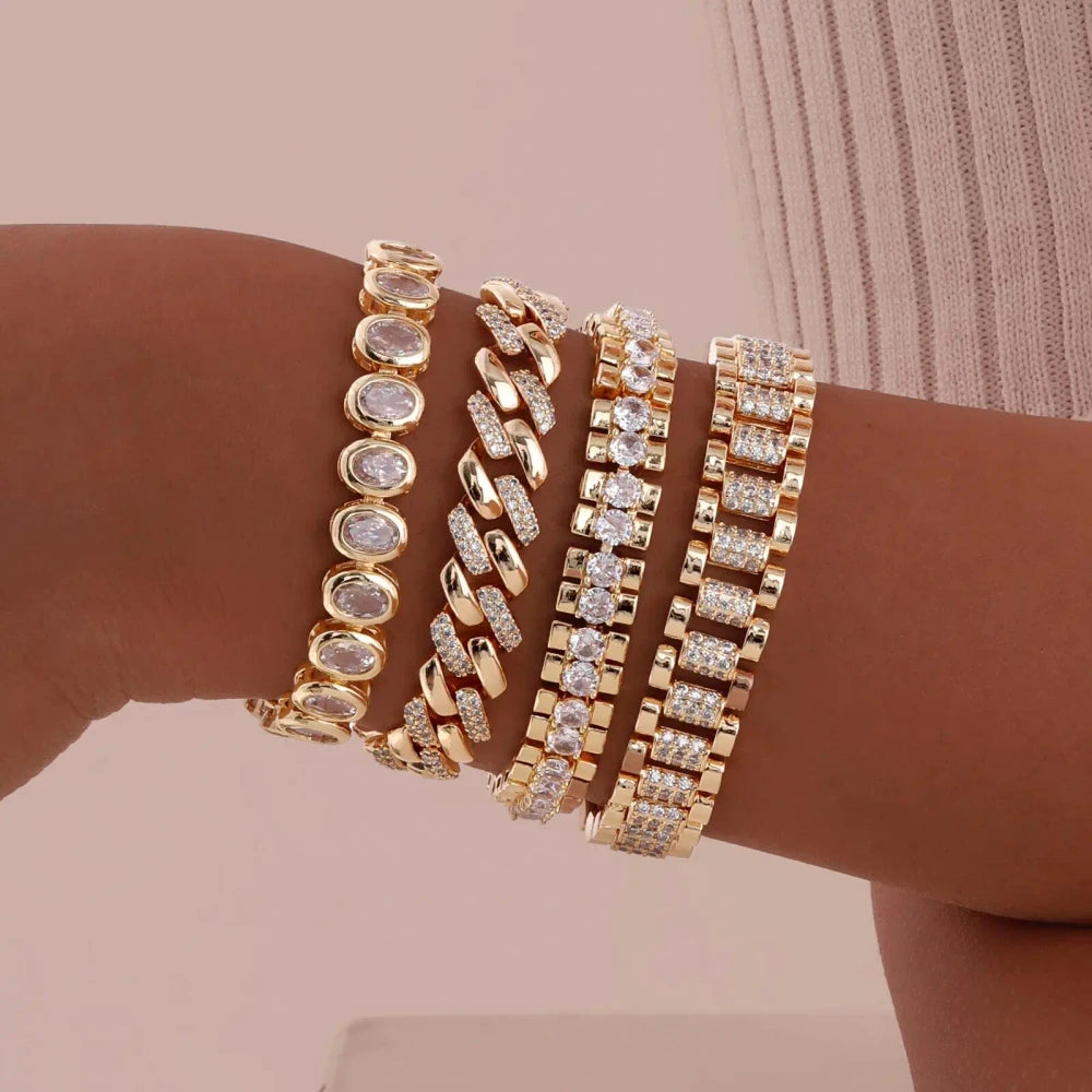 Gold Plated Paperclip Chain Bracelet