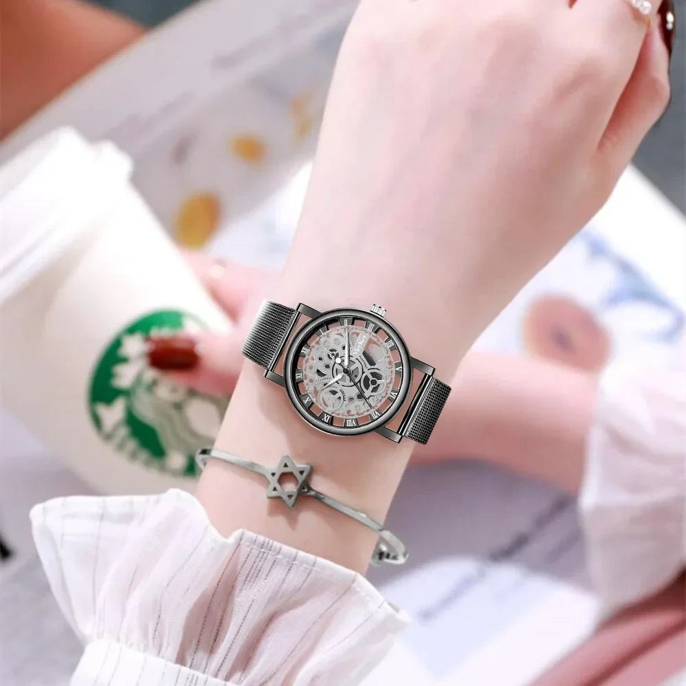 Skeleton Metal Mesh Watch