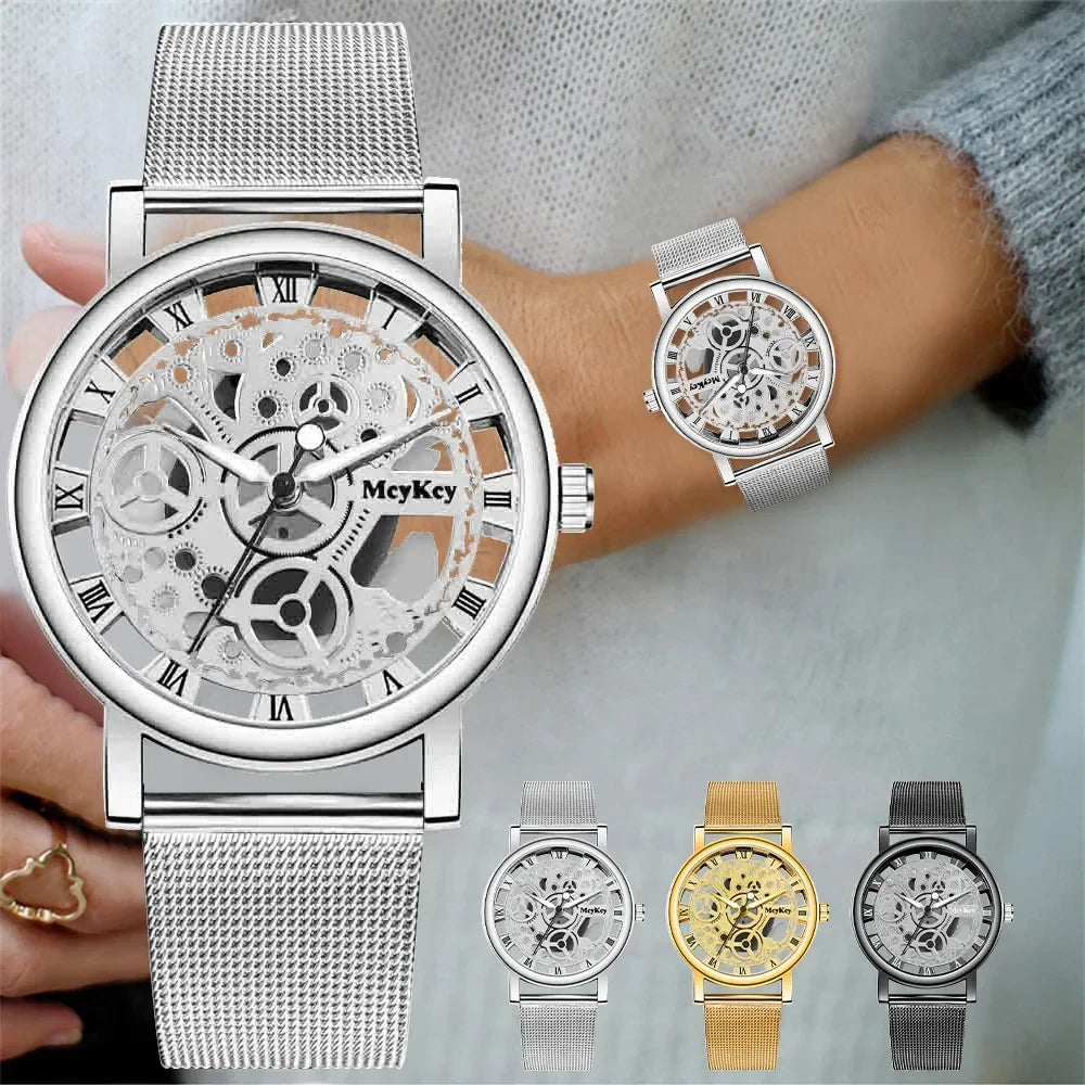 Skeleton Metal Mesh Watch