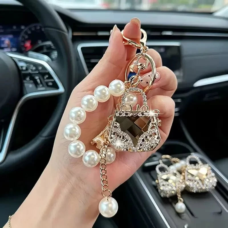 Pearl Diamond Bag Charm