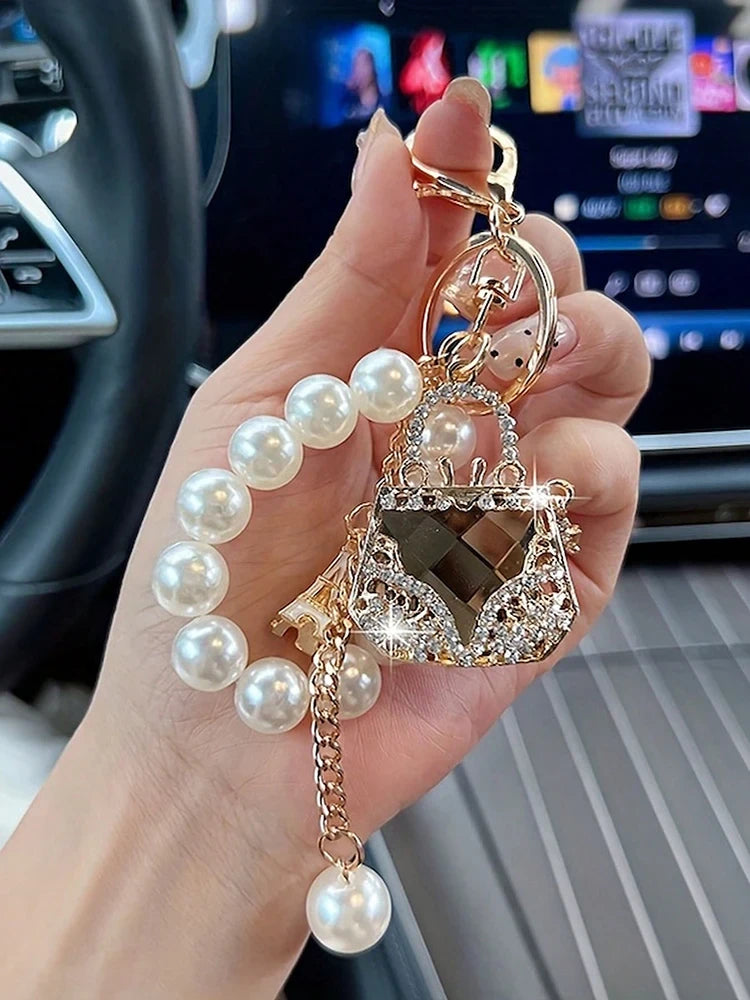 Pearl Diamond Bag Charm