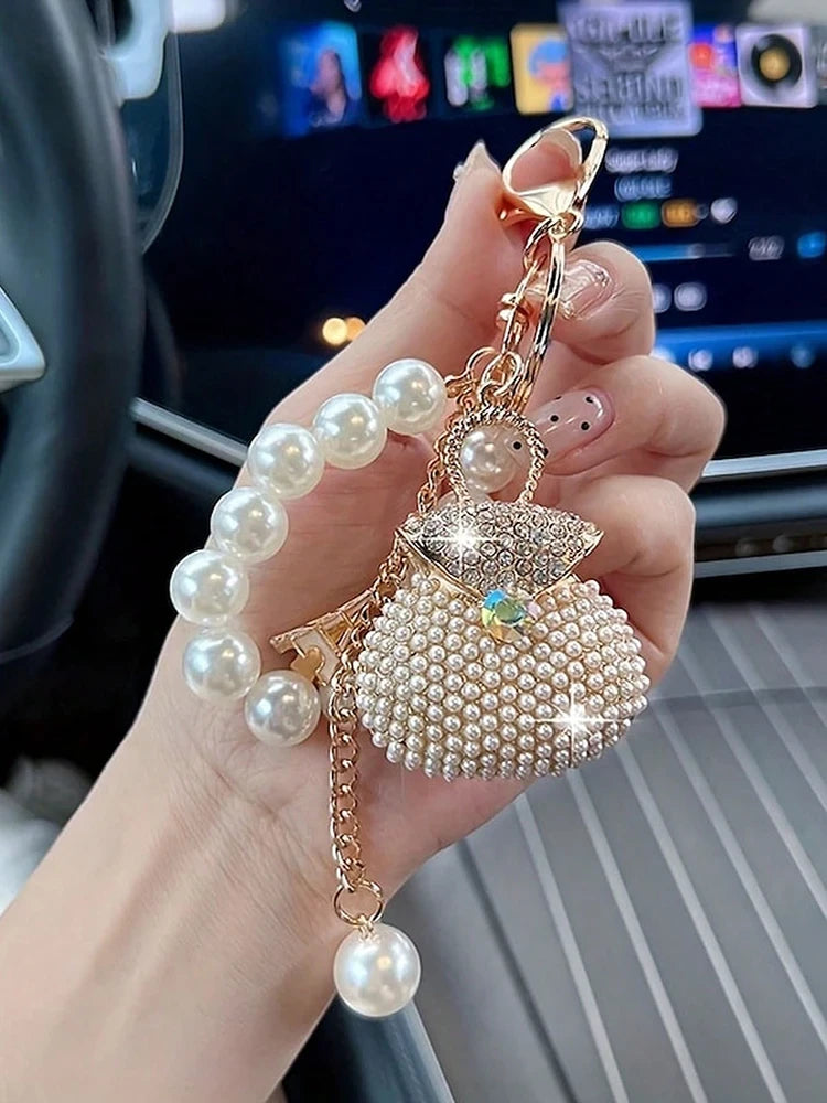 Pearl Diamond Bag Charm