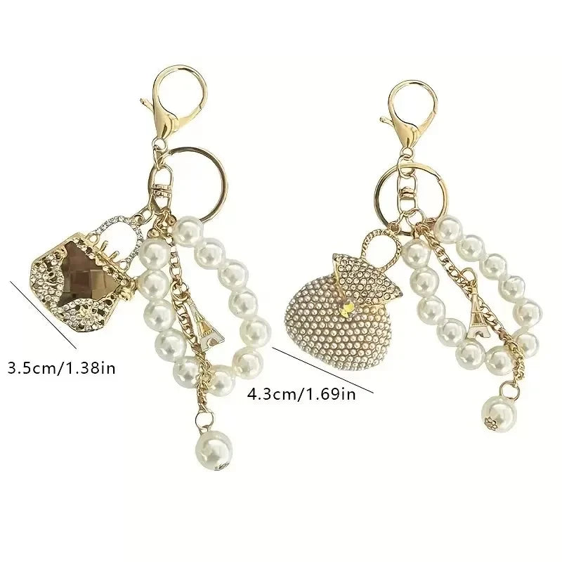 Pearl Diamond Bag Charm