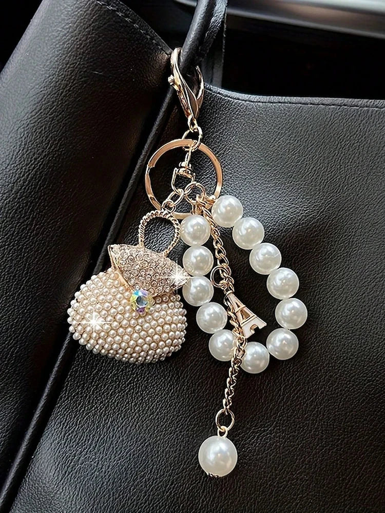 Pearl Diamond Bag Charm
