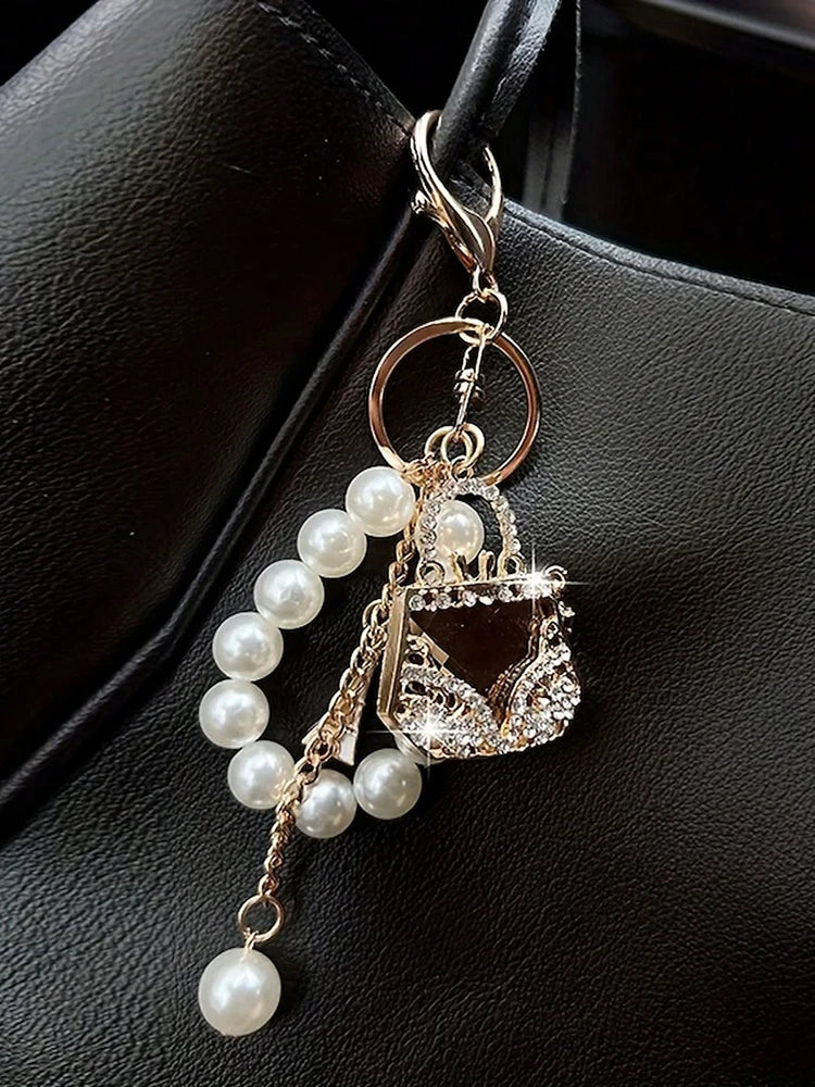 Pearl Diamond Bag Charm