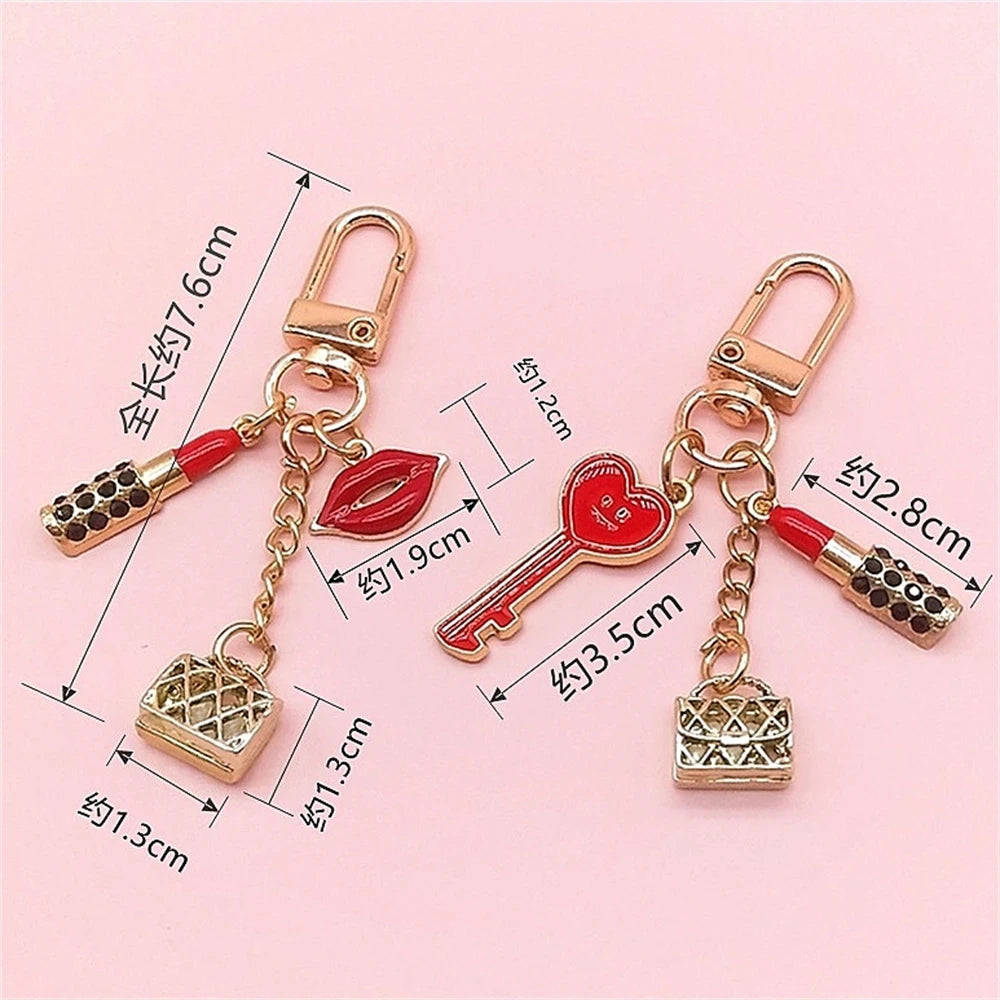 Lipstick Rhinestone Handbag Charm