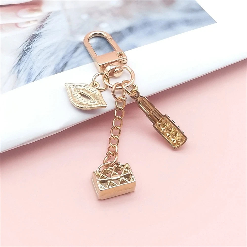 Lipstick Rhinestone Handbag Charm